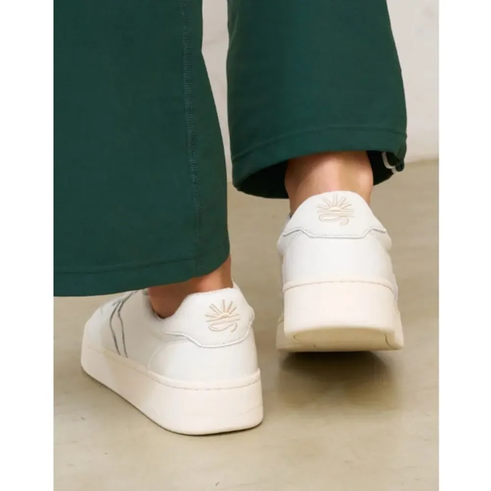 Soludos Women's White Leather Roma Retro Sneakers Size 8